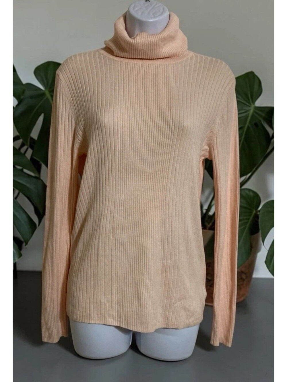 Women George Pink Long Sleeve Soft Touch Rayon Blend Sweater Sz L